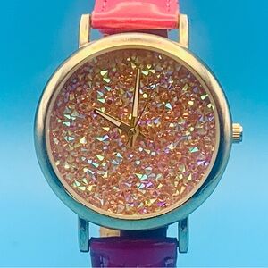 GENEVA 25191T Women’s Fashion Quartz Wristwatch Faux Leather Colorful Dial Works